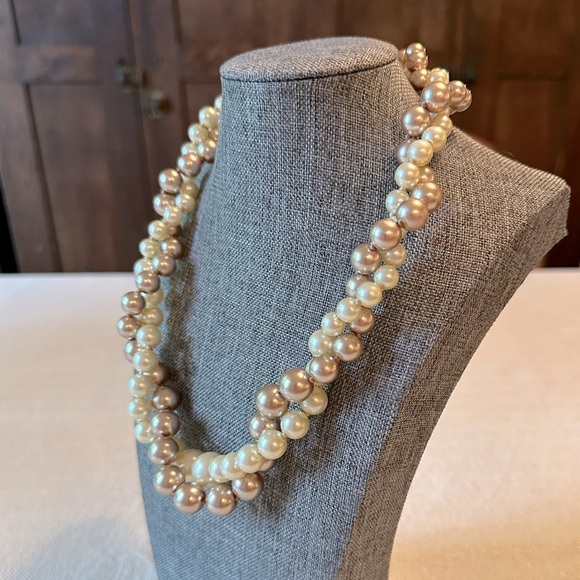 Statement Faux Pearl Twist Necklace Cream Blush Crewcuts by J.Crew Girls - Picture 3 of 10